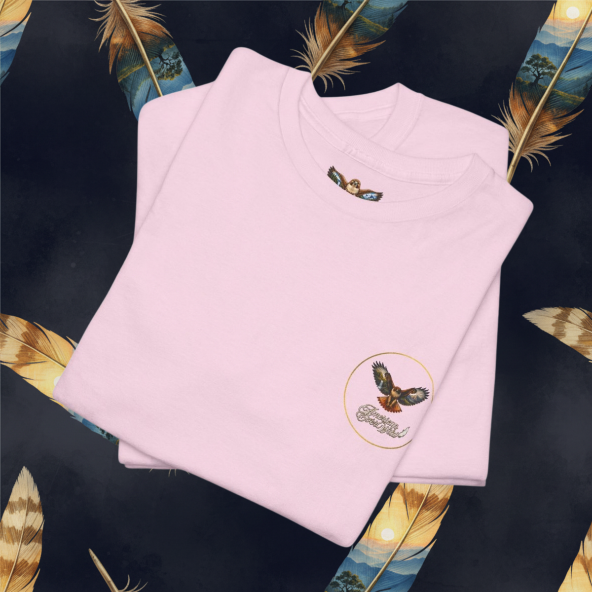 Gathered In His Name — Feather Prayer T‑Shirt (Psalm 91 Faith Tee)